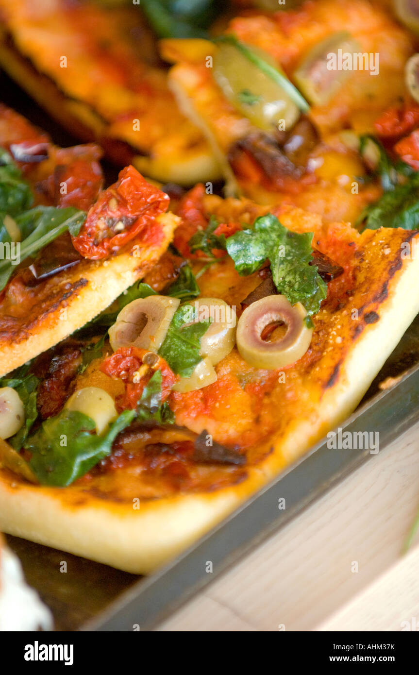 Fresh pizza served and ready to eat. Picture by Jim Holden. Stock Photo