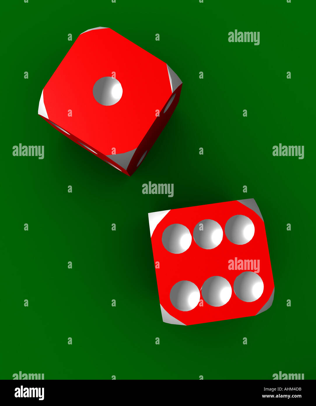 lucky seven on two dice Stock Photo Alamy