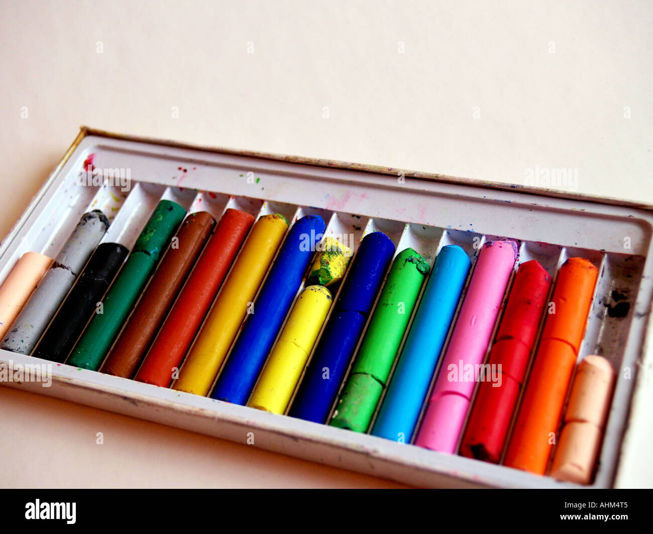 Oil pastel crayons on white hi-res stock photography and images - Alamy
