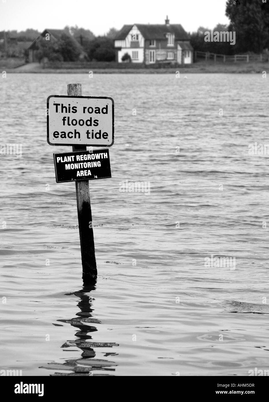 Warning sign on road in Bosham Sussex UK Stock Photo