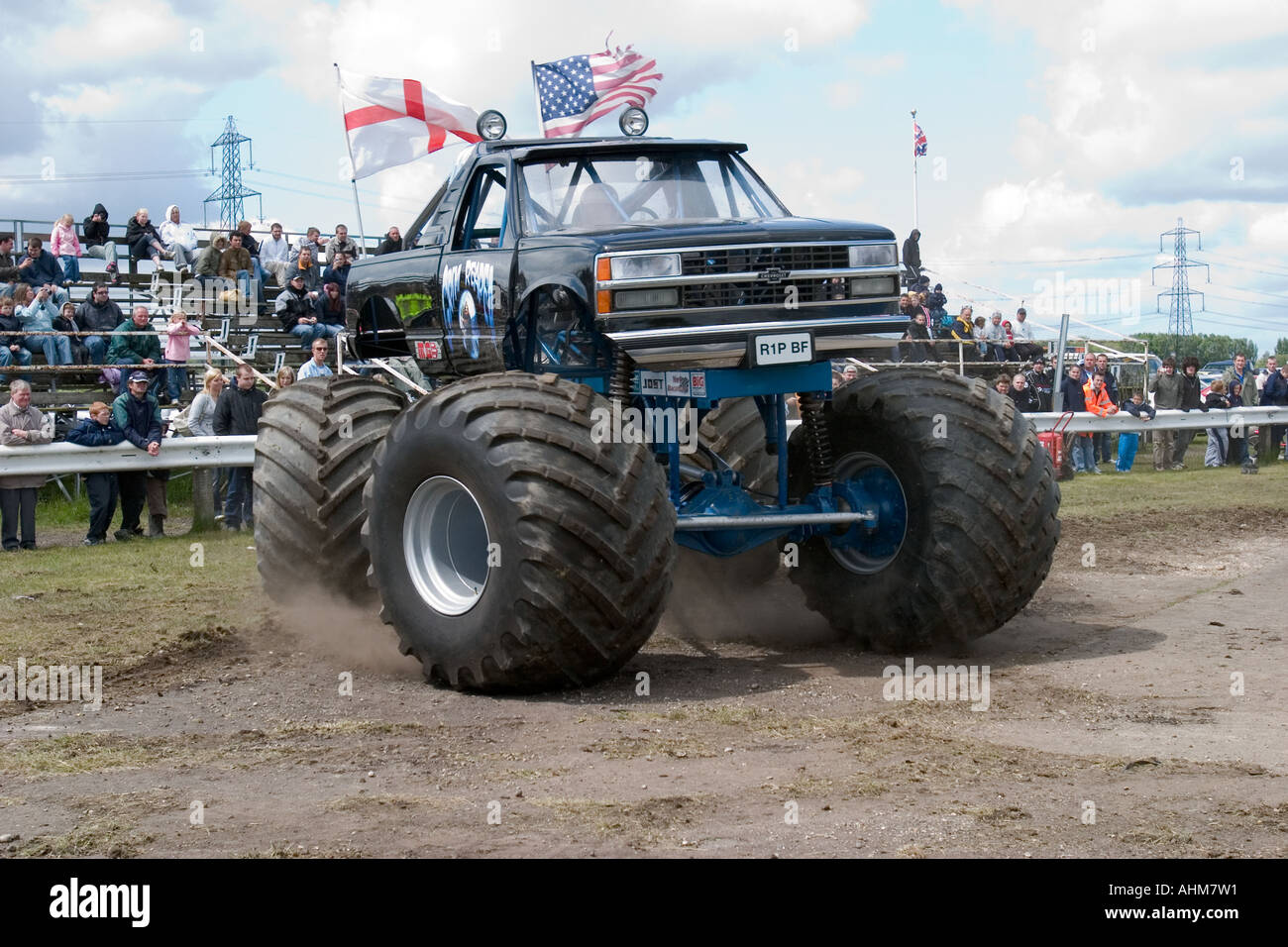 Grim Reaper monster truck in action at Melbourne Raceway North