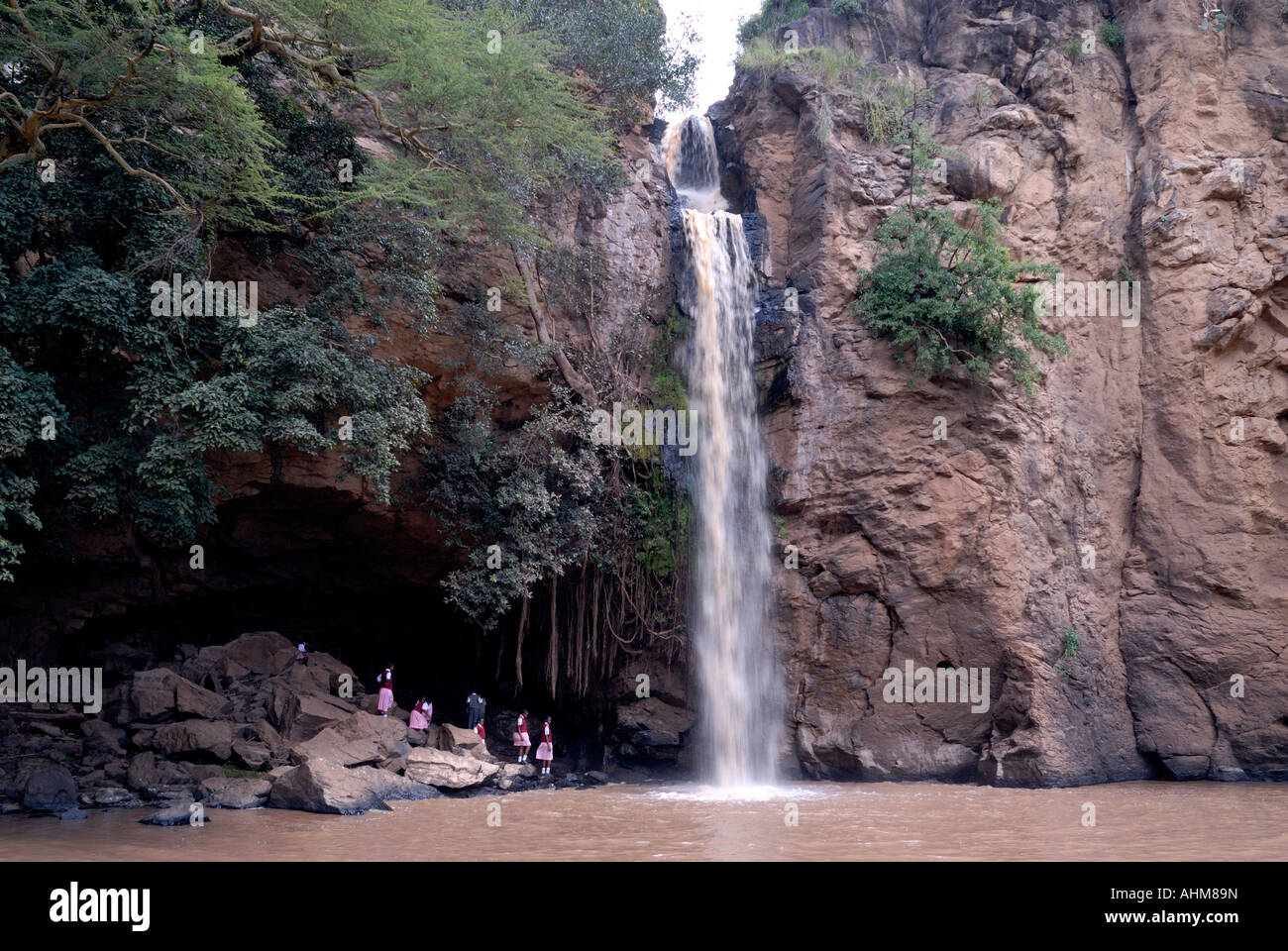 Makalia Falls cascading down a cliff in the southern end of Lake Nakuru National Park Kenya East Africa Stock Photo