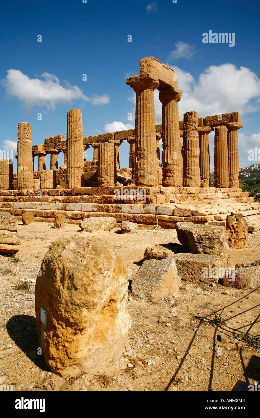 Juno Temple at the Valley of temples Agrigento Sicily Stock Photo