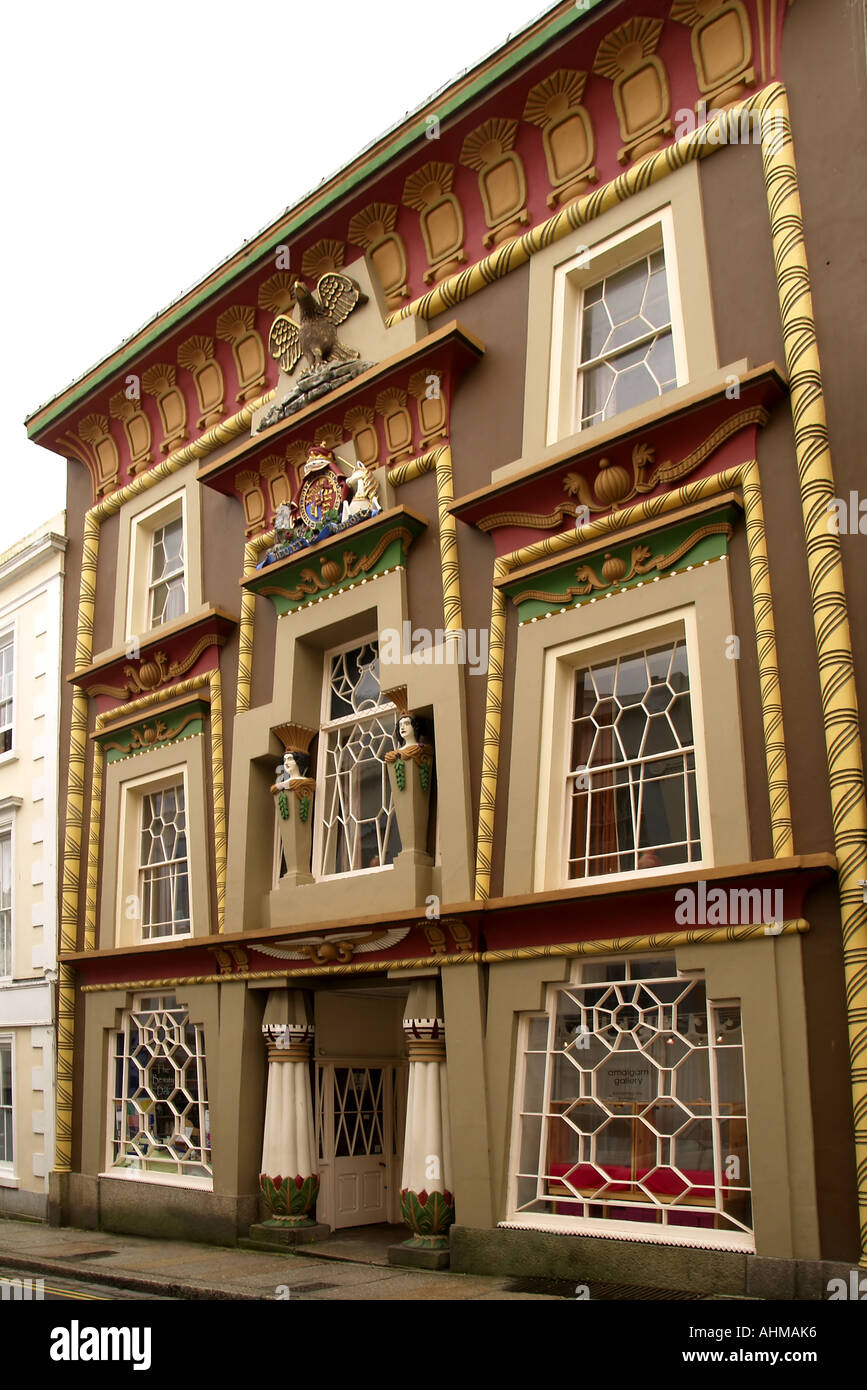 The Egyptian House at Chapel Street, Penzance, Cornwall, UK Stock Photo