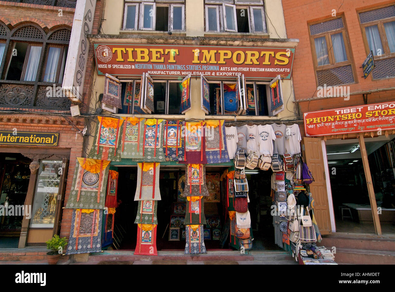 Tibetan handicrafts shop selling souvenirs and thanka paintings