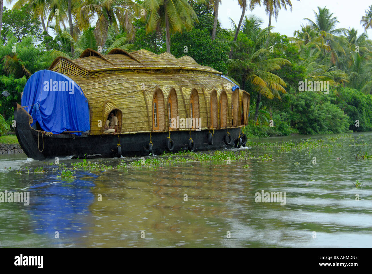 A HOUSE BOAT IN KUMARAKOM KERALA Stock Photo