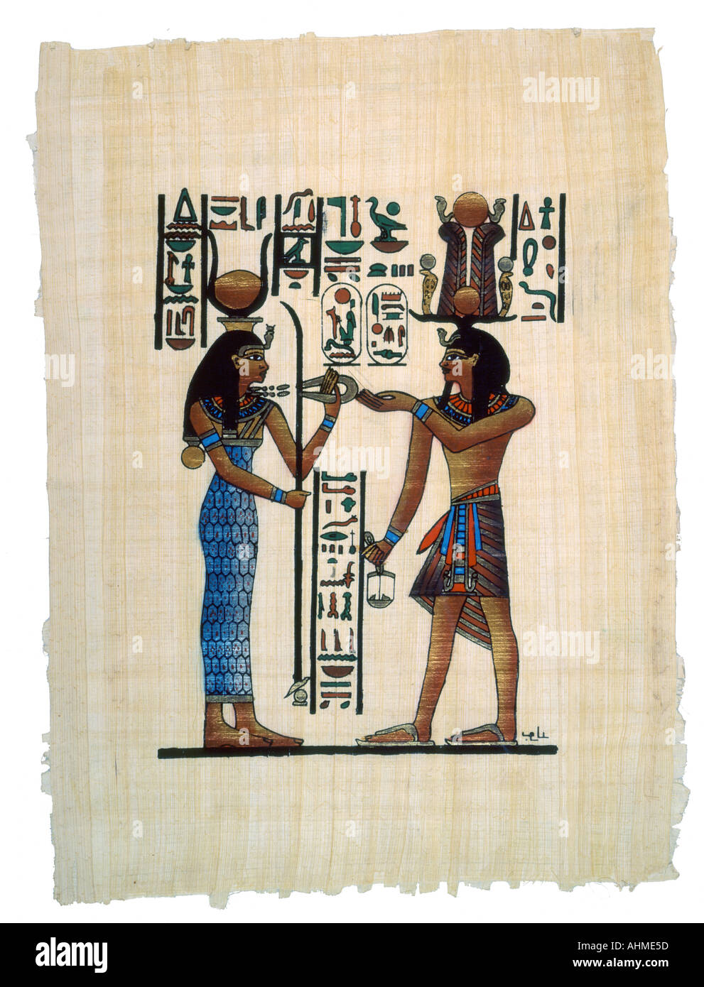 Egyptian Art Ramases II and Nefertari Stock Photo