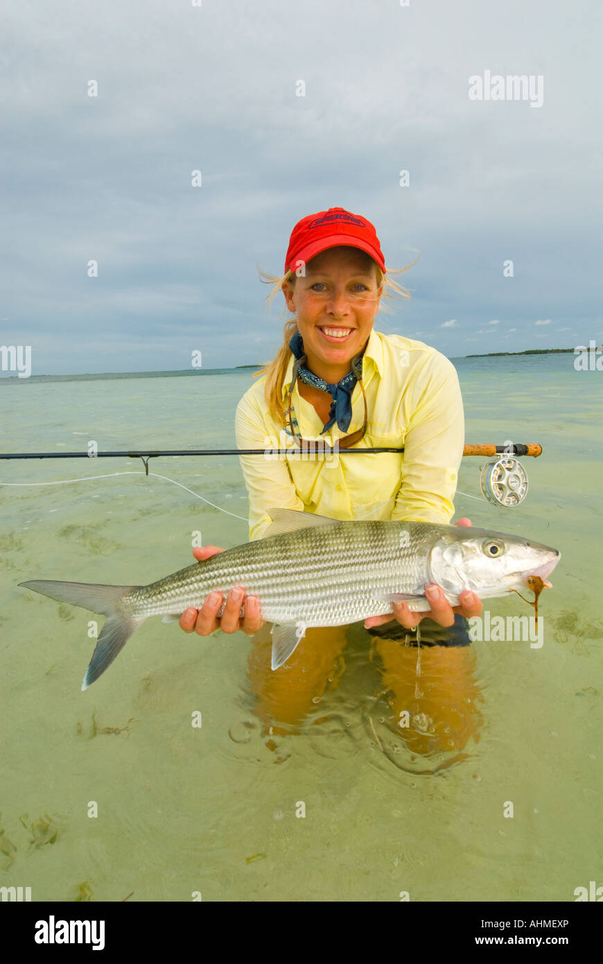 Woman salt water fly fishing hi-res stock photography and images