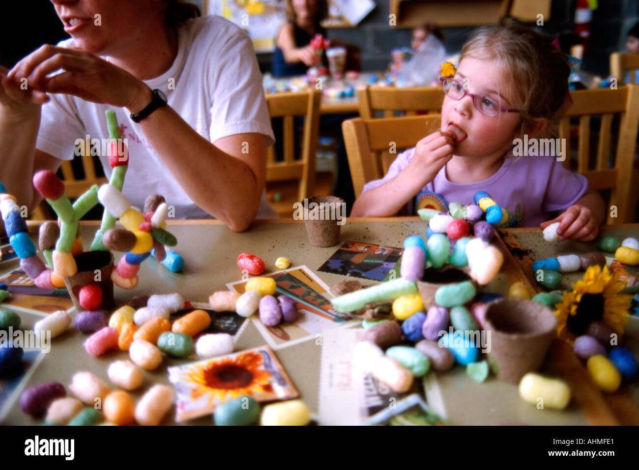 Kids creating things in a playshop Stock Photo - Alamy