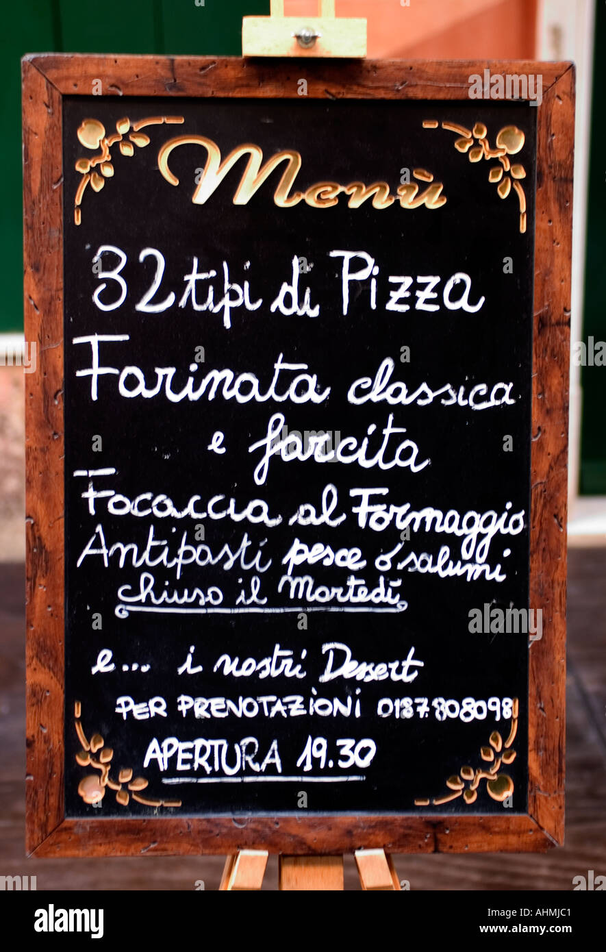 Tuscany Italy Italian Menu restaurant bar cafe pub Stock Photo 4735680