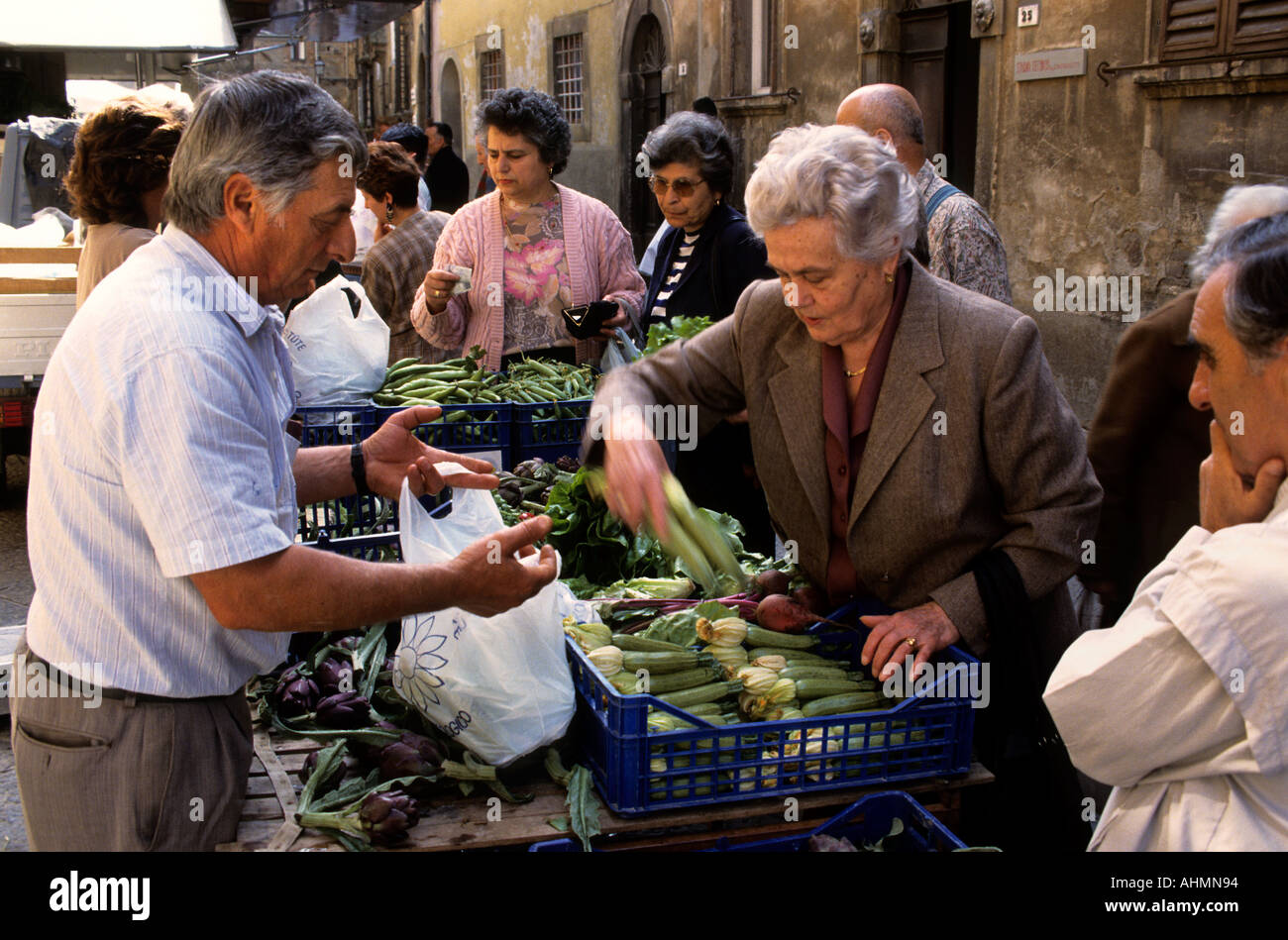 Tuscany Italy Italian Market  greengrocer Stock Photo