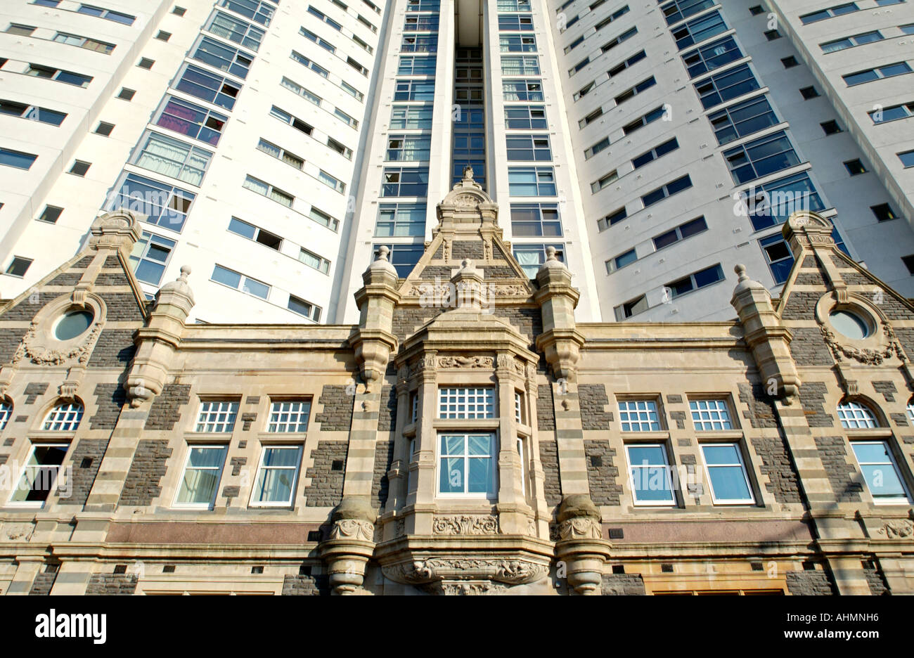 Modern Altolusso apartment building Cardiff city centre South Wales UK