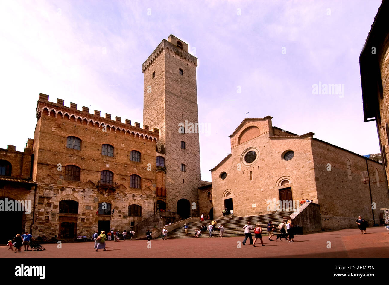 Tuscany Italy Italian San Gimignano historic town Stock Photo