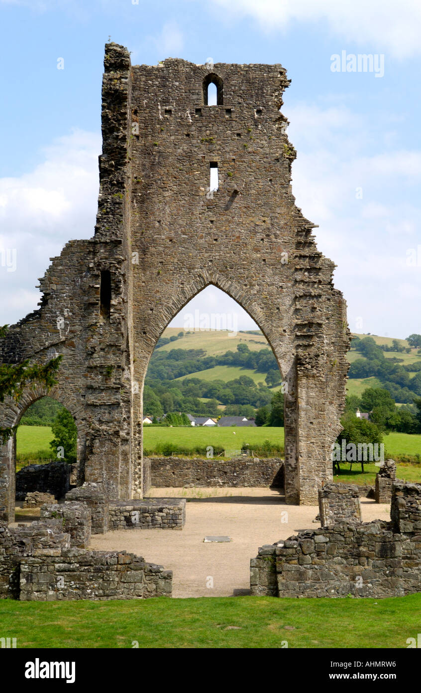 Ruins of 12th Century Talley Abbey near Llandeilo Carmarthenshire Mid Wales UK Stock Photo