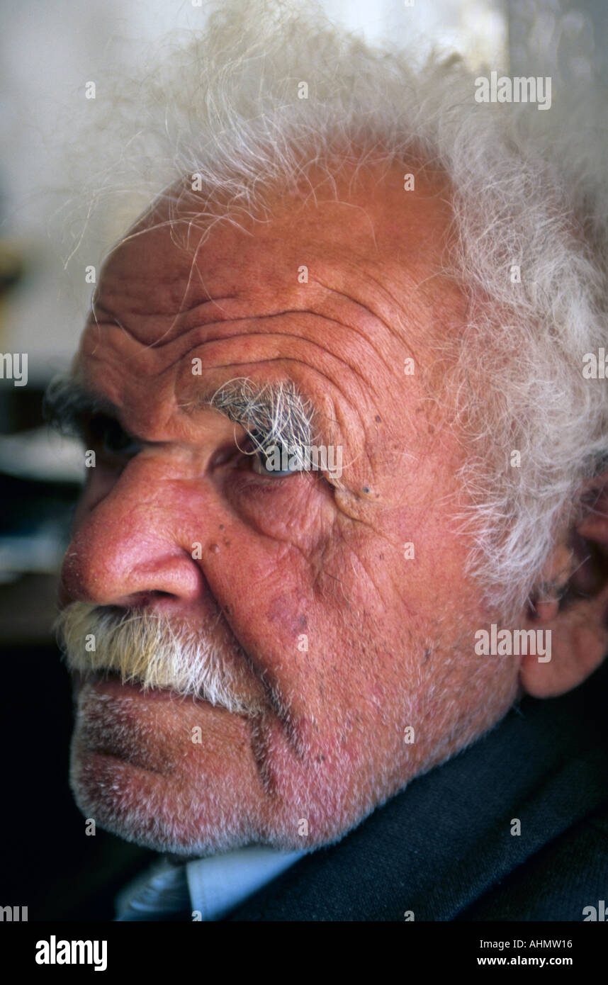 greece greek faces an old greek man Stock Photo