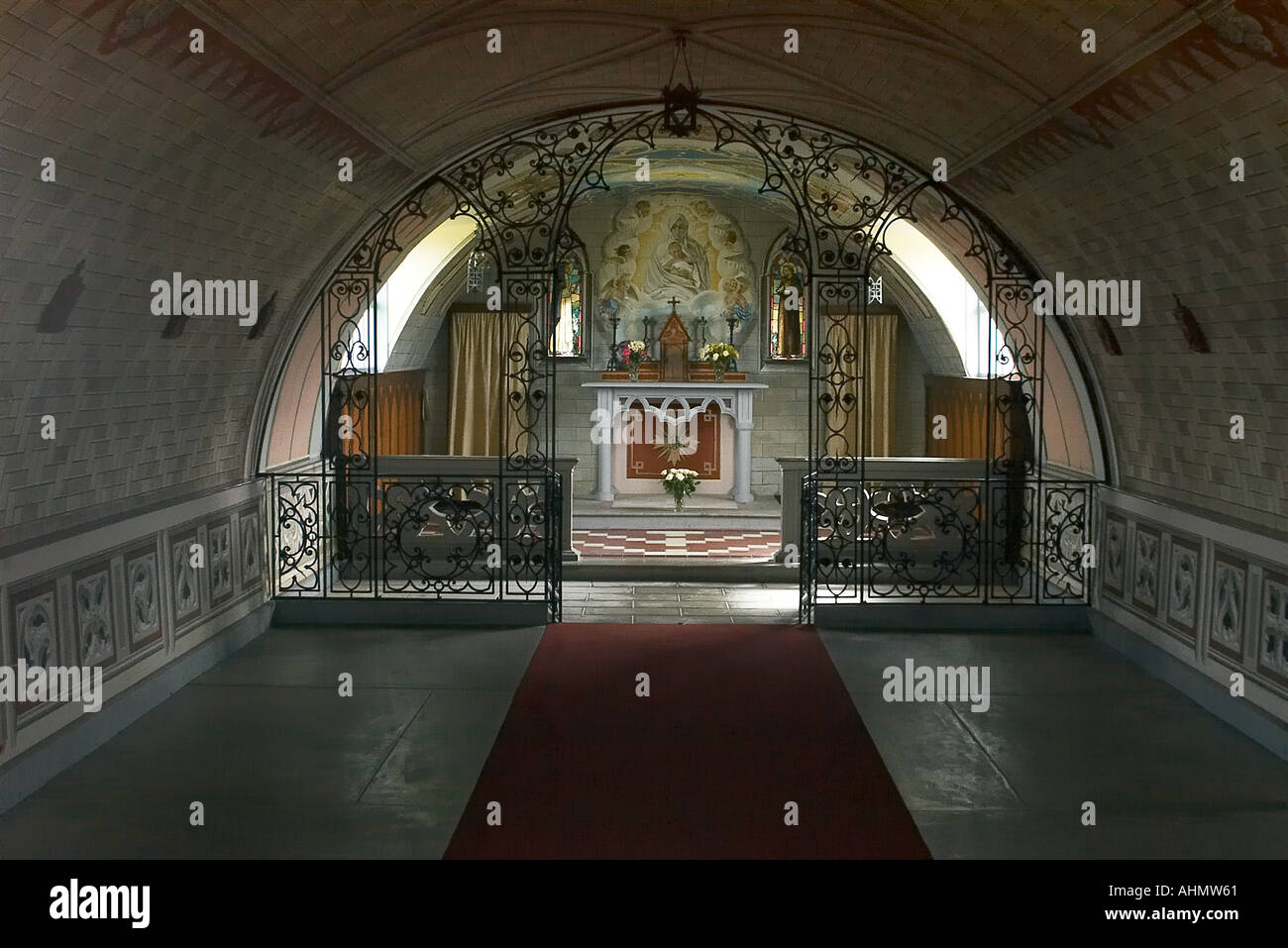 Interior of the Italian Chapel Orkneys Stock Photo