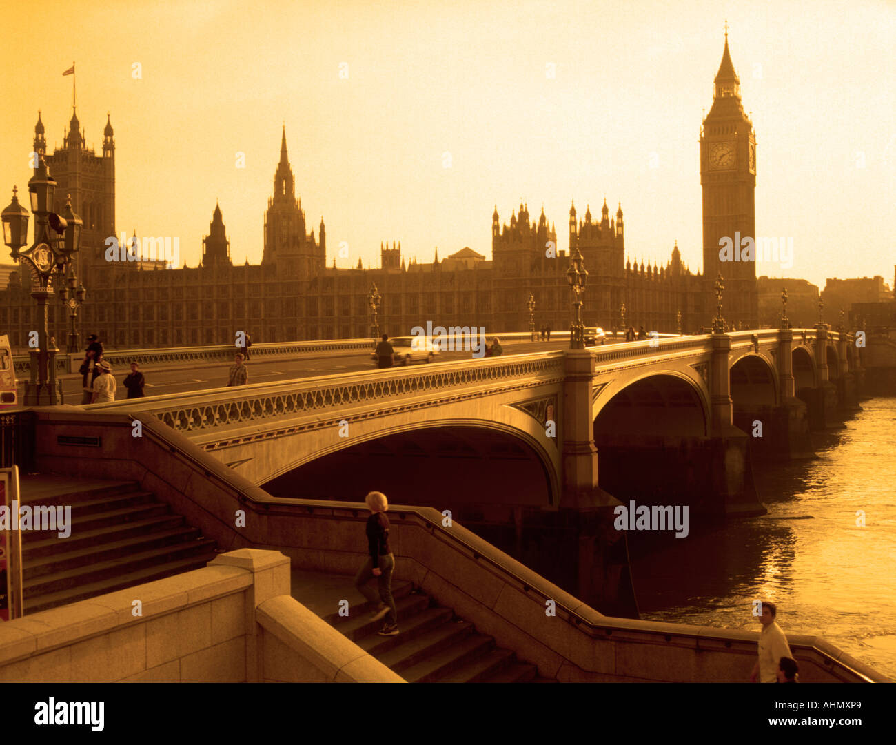 'Big Ben' 'Westminster Bridge' 'Houses of Parliament' Stock Photo
