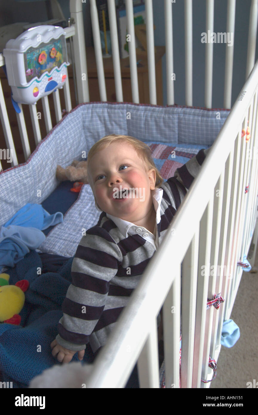 baby in crib Stock Photo Alamy