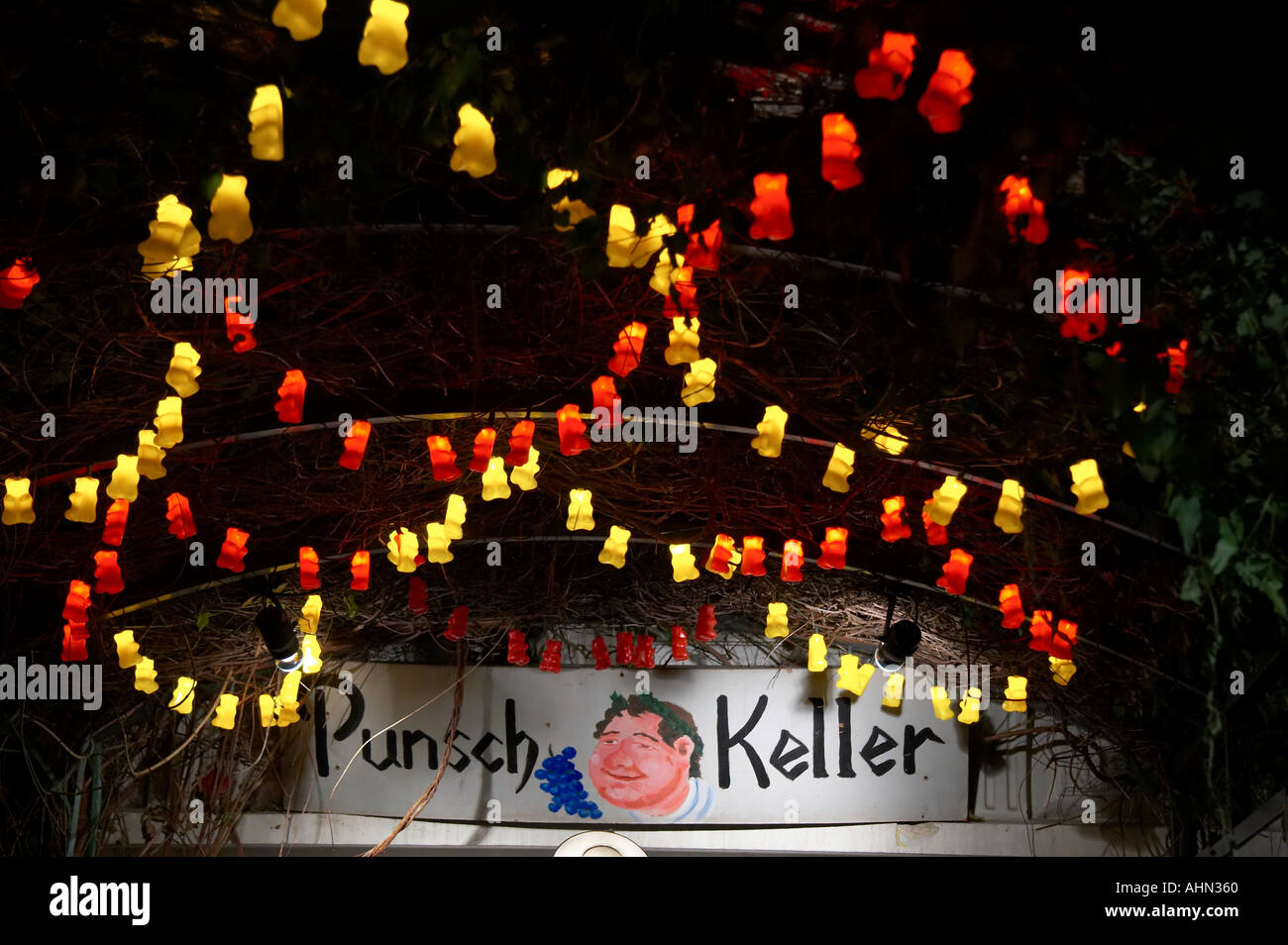 light decoration in front of punch cellar Stock Photo Alamy