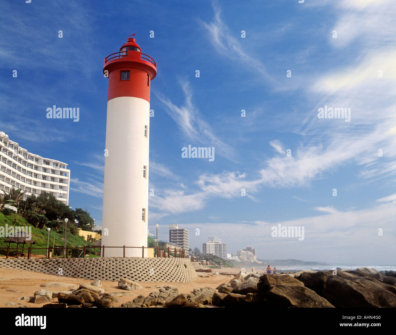 Lighthouse at Umhlanga Rocks Kwazulu Natal Province South Africa Stock
