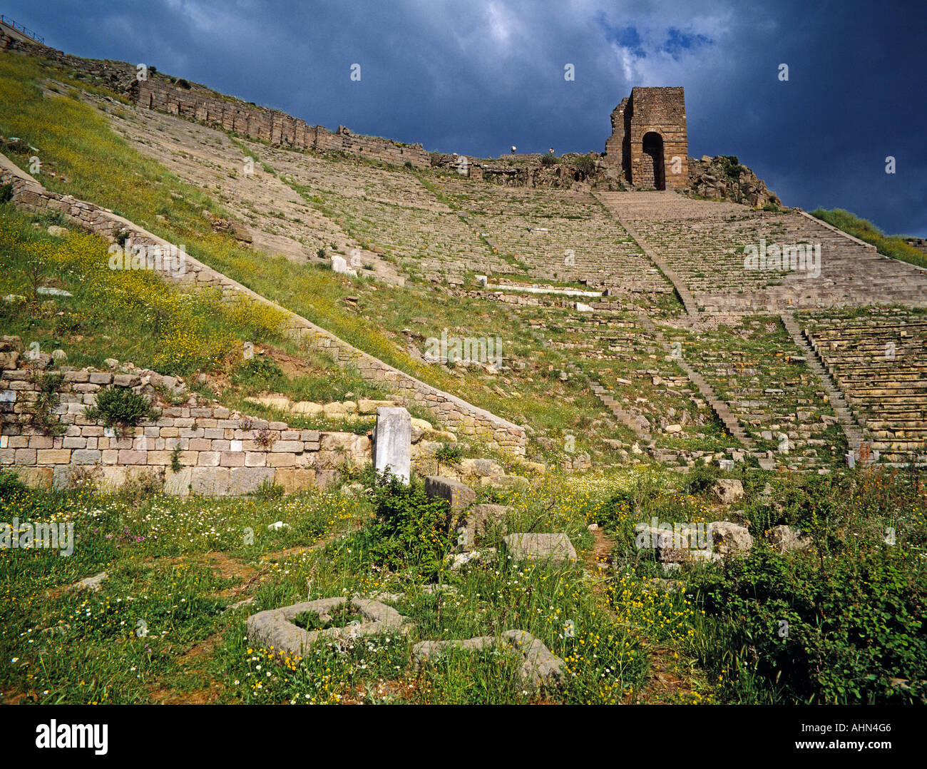 Pergamum Bergama Turkey Theatre on the Acropolis Stock Photo