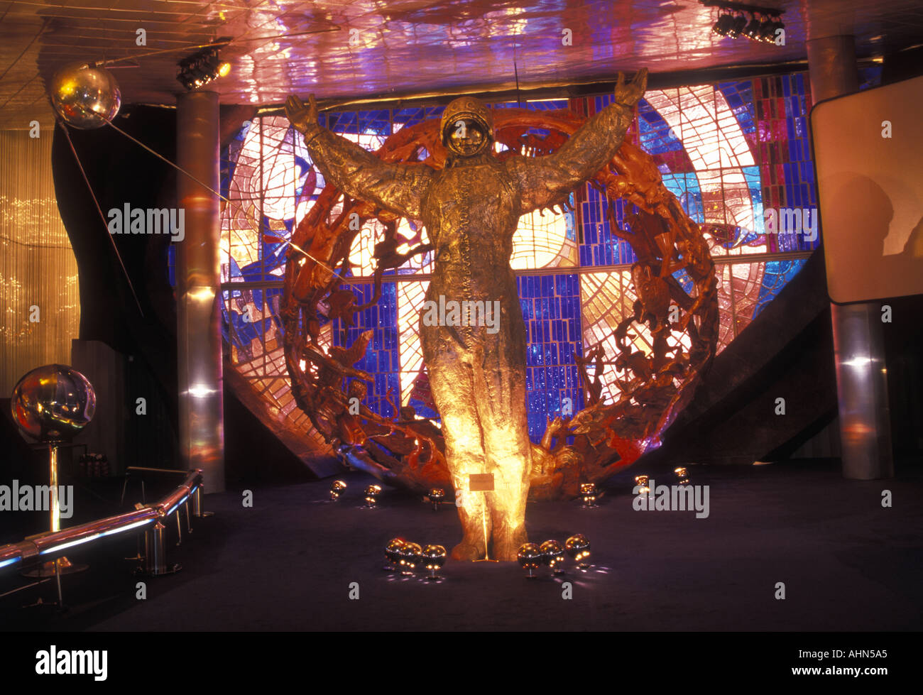 Statue of Yuri Gagarin, Space Museum, Moscow Stock Photo