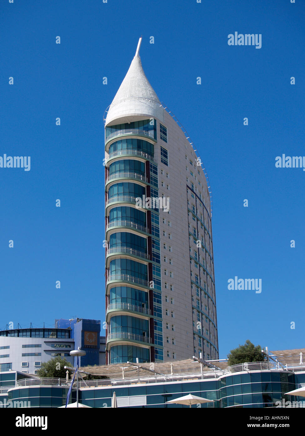 The two towers, Sao Gabriel and Sao Rafael, are named after two of Vasco da Gama's ships. Stock Photo