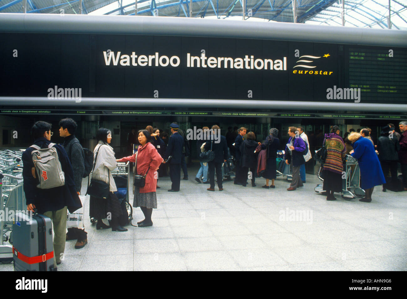 UK Europe England London Waterloo International Train Terminal Stock Photo