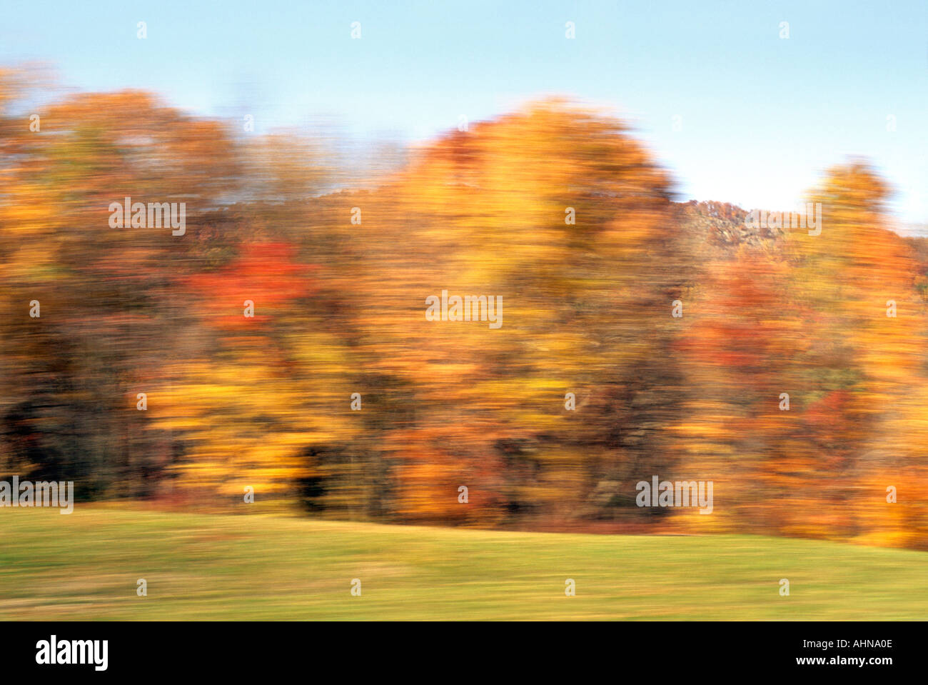 AUTUMN COLORS IN A WINDOW DURING BUS RIDE Stock Photo - Alamy