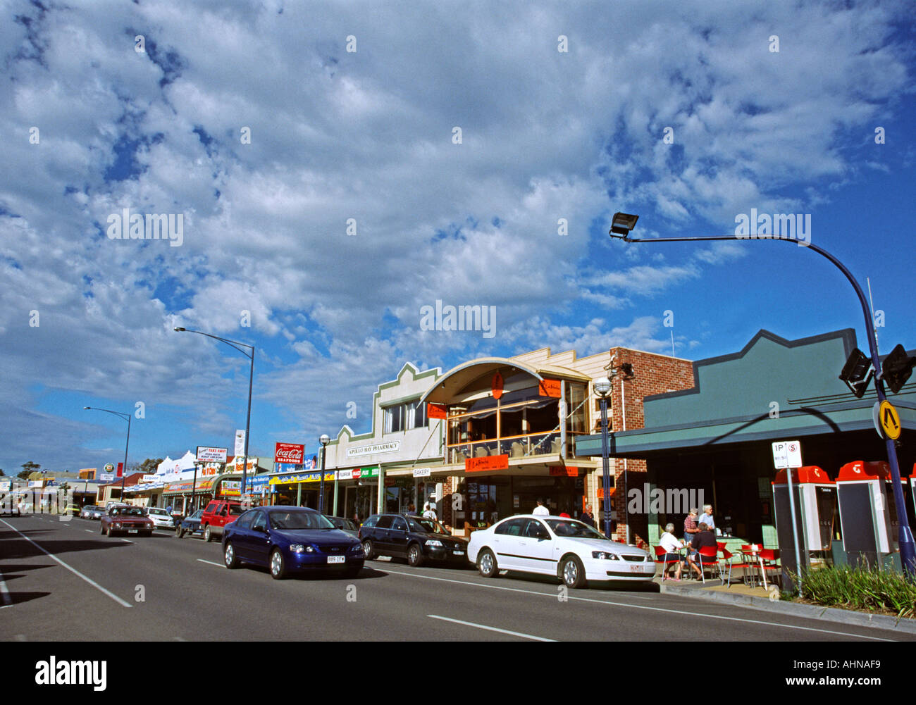 Apollo Bay on the Great Ocean Road Victoria Australia a popular stop for tourists Stock Photo