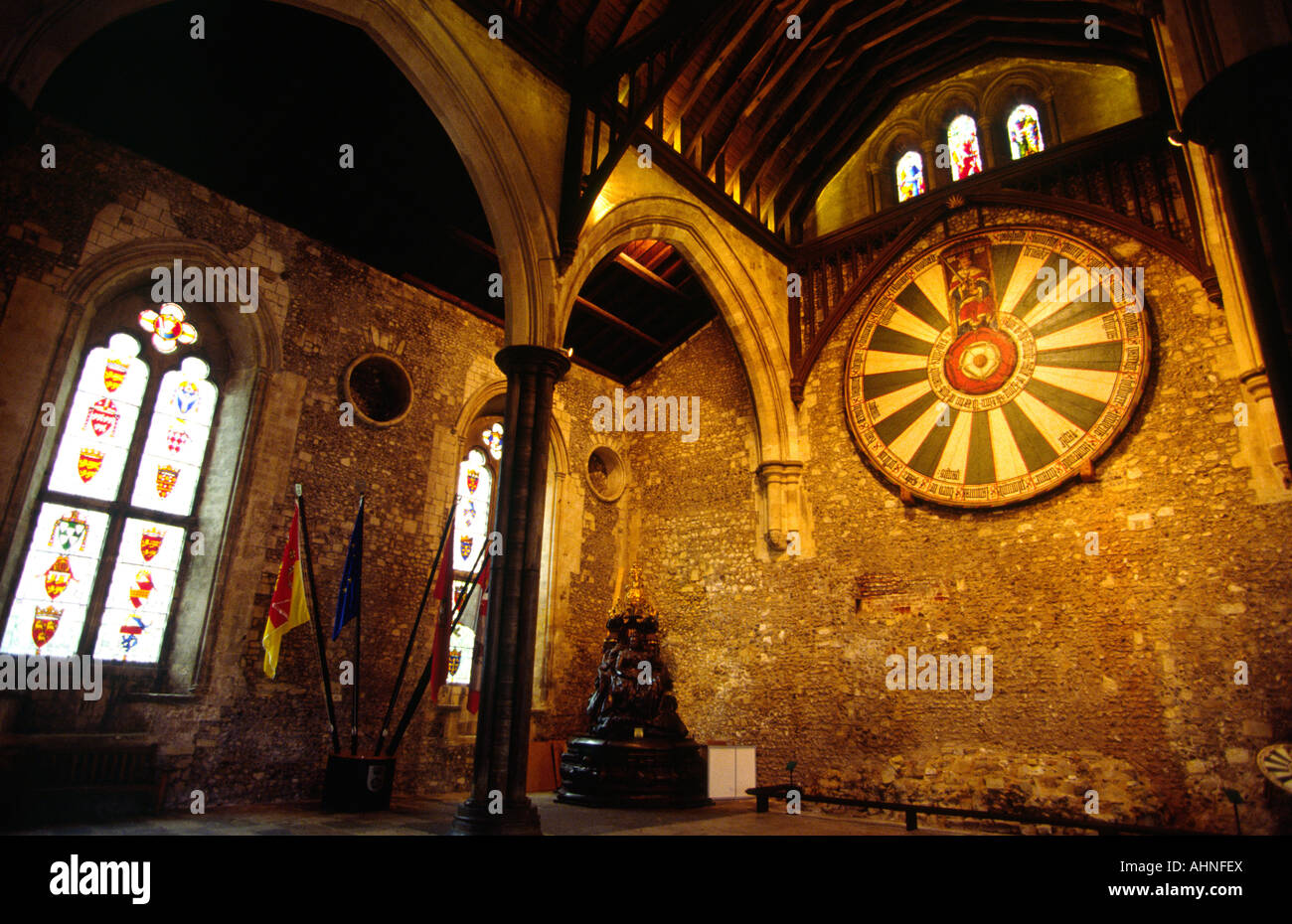 UK Hampshire Winchester 13th Century Great Hall King Arthurs Round Table Stock Photo