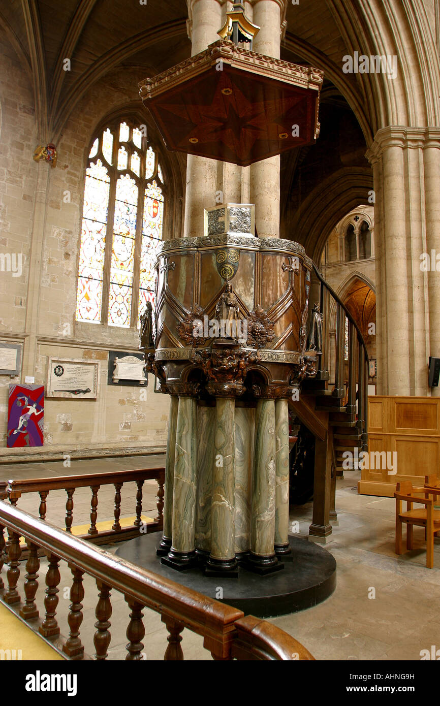 UK Yorkshire Ripon Cathedral Art Nouveau Pulpit Stock Photo Alamy