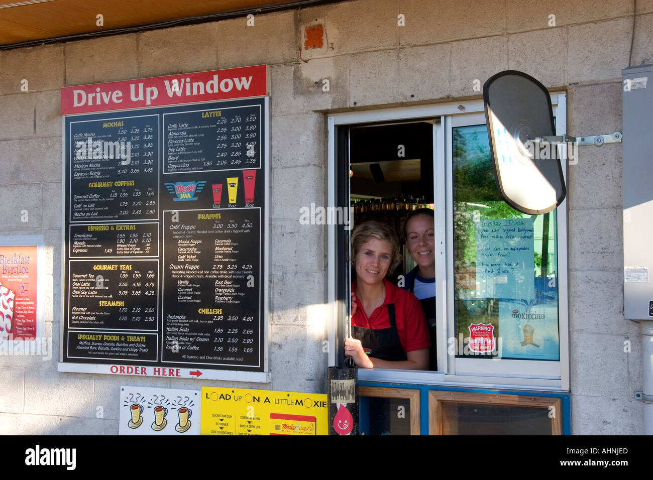 The Drive Through Window At Moxie Java Coffee Shop In Boise Idaho Stock 