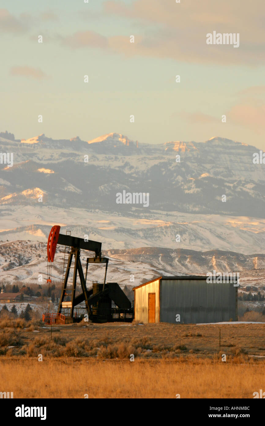 Oil well in Bighorn Basin of Wyoming Stock Photo Alamy