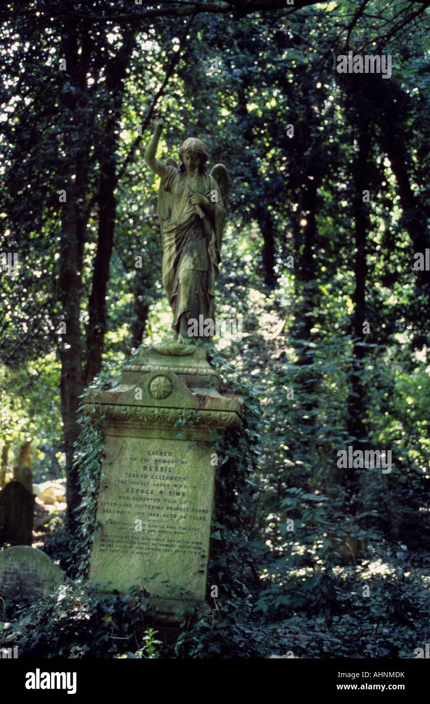 Victorian angel statue in Highgate cemetery Stock Photo Alamy