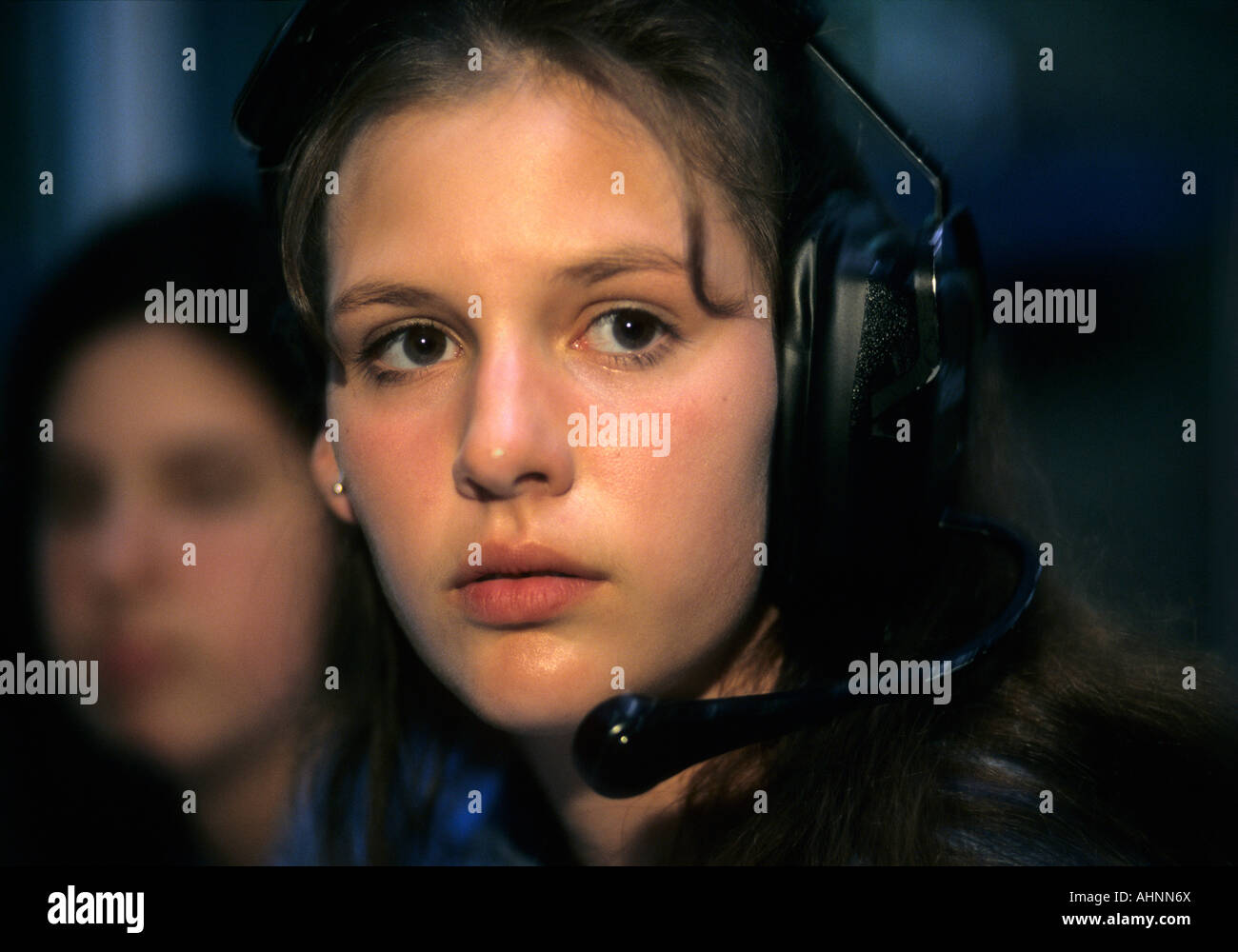 Huntsville, Alabama. Space Camp 13 yr olds in control room during simulated space walk mission. Stock Photo