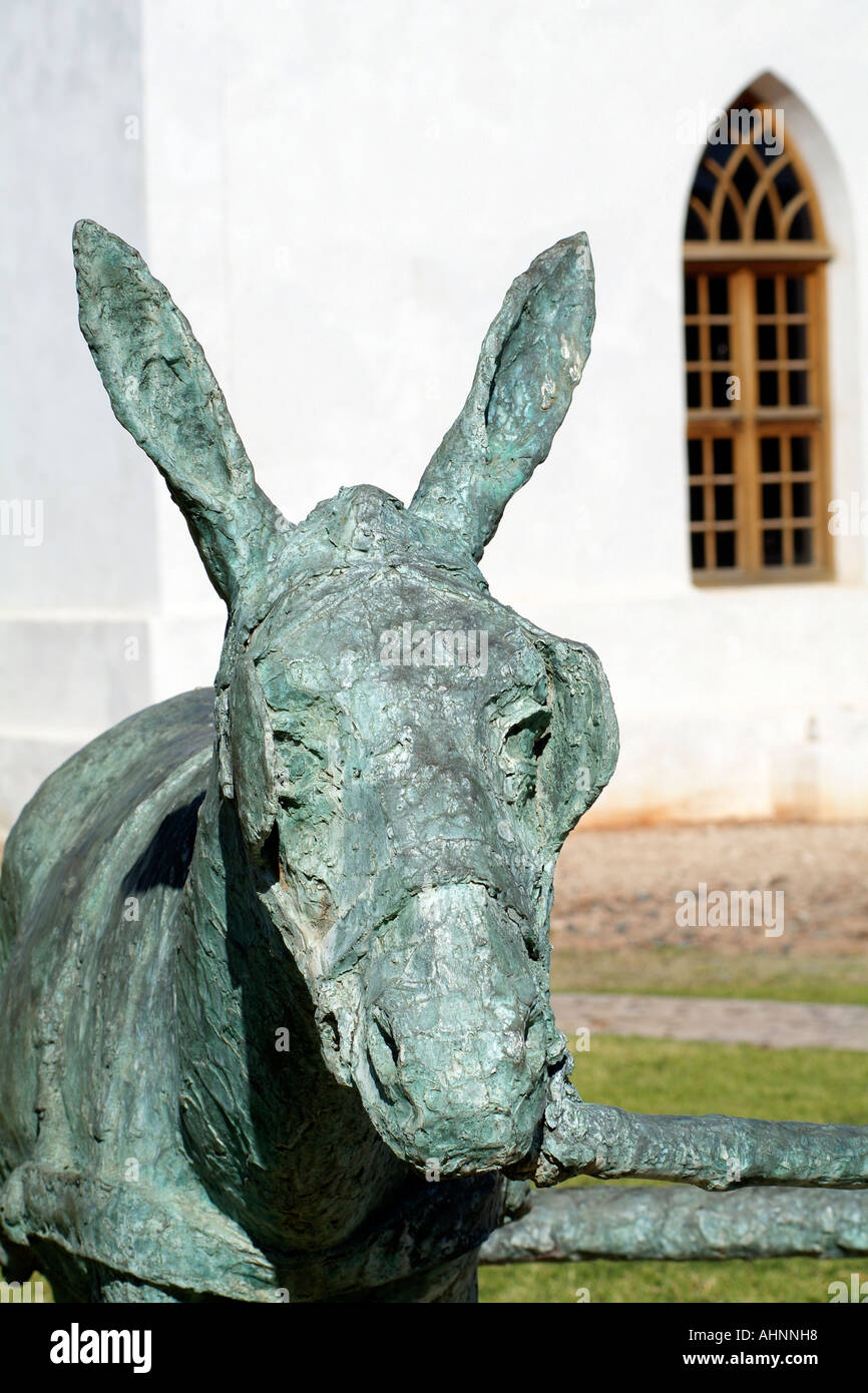 Upington northern cape South Africa RSA. Bronze donkey sculpture at
