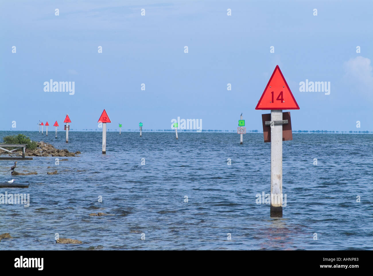 Biscayne National Park Florida FL red and green channel markers in