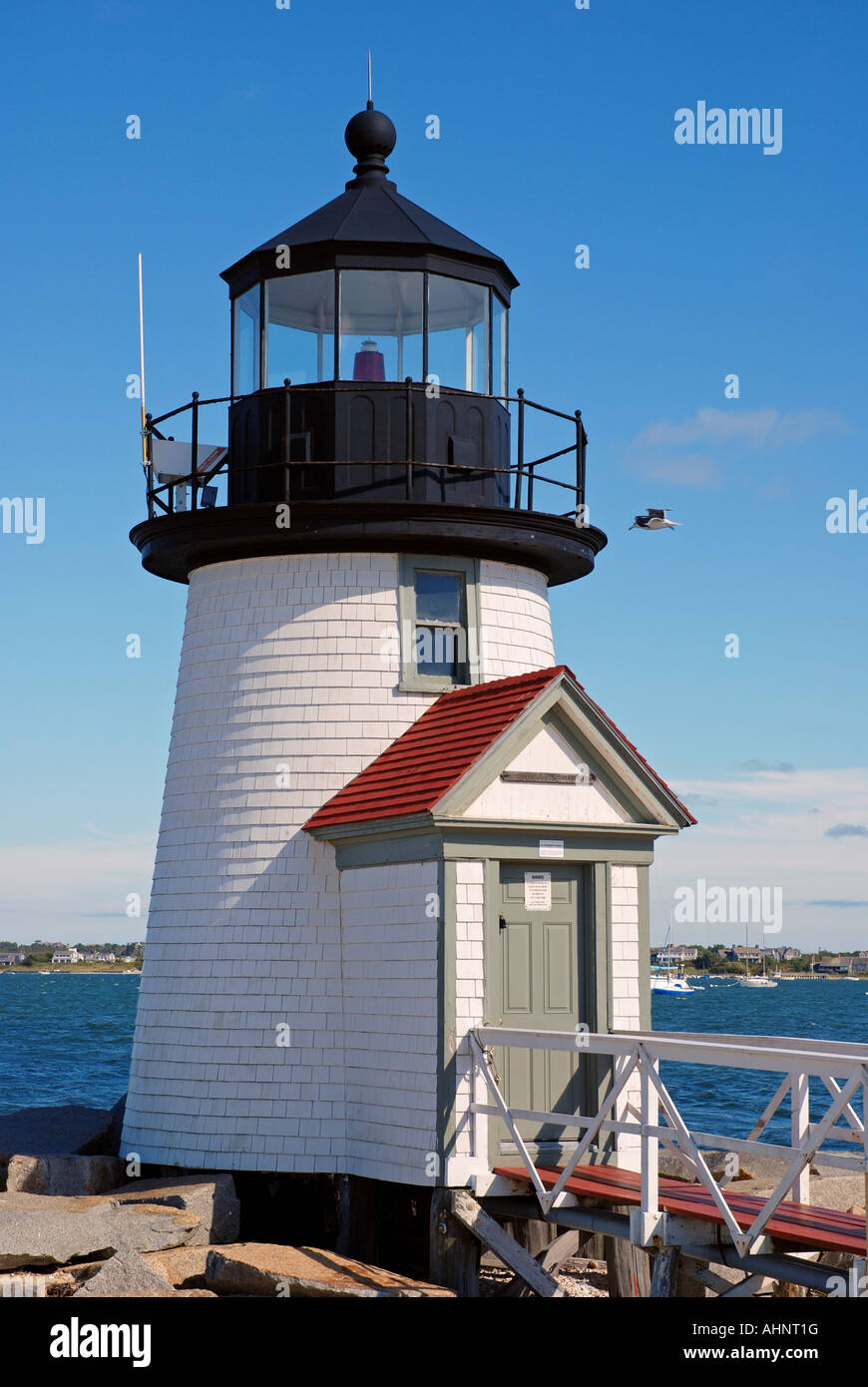 Brant Point Lighthouse Nantucket island Massachusetts Stock Photo