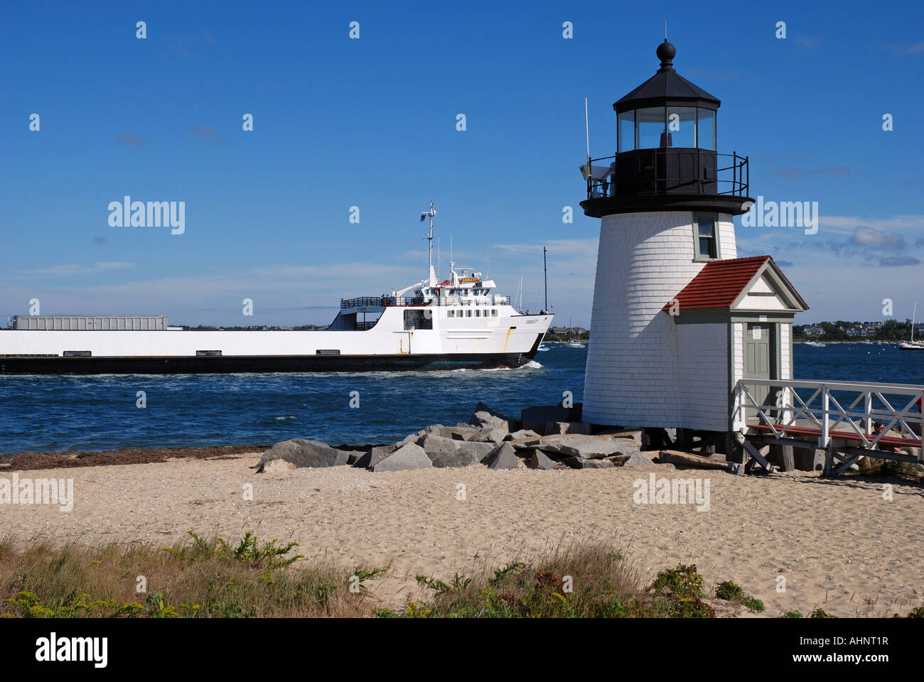 Brant Point Lighthouse Nantucket island Massachusetts Stock Photo Alamy