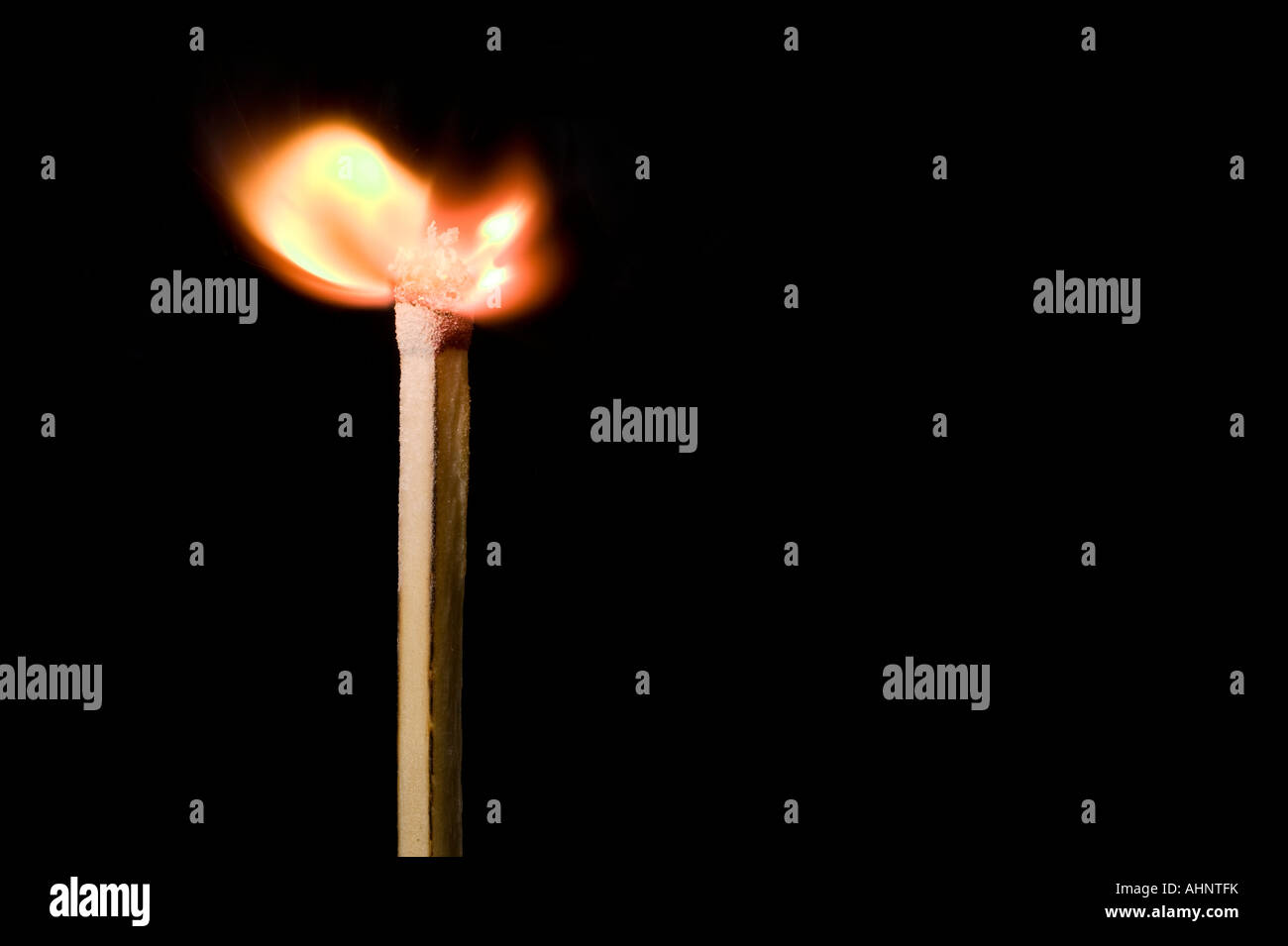 Lit Match On Black Background Stock Photo - Alamy