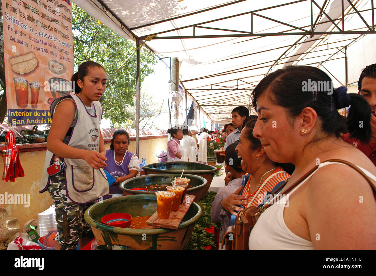 Festival of the traditional mexican drink Tejate in the village of St Andres Huayapam in The province of Oaxaca Mexico Stock Photo