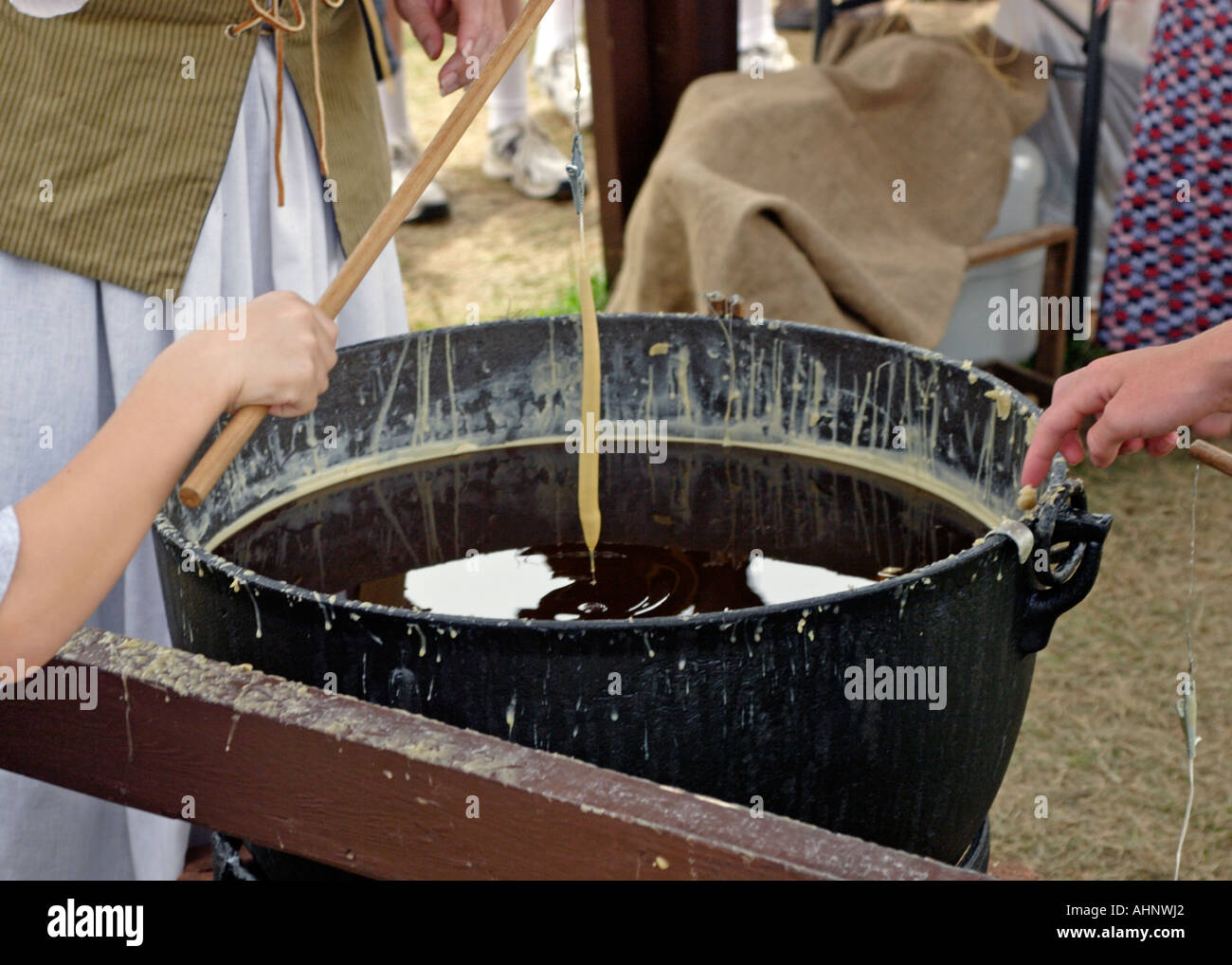 Candle making, the old fashioned way Stock Photo Alamy