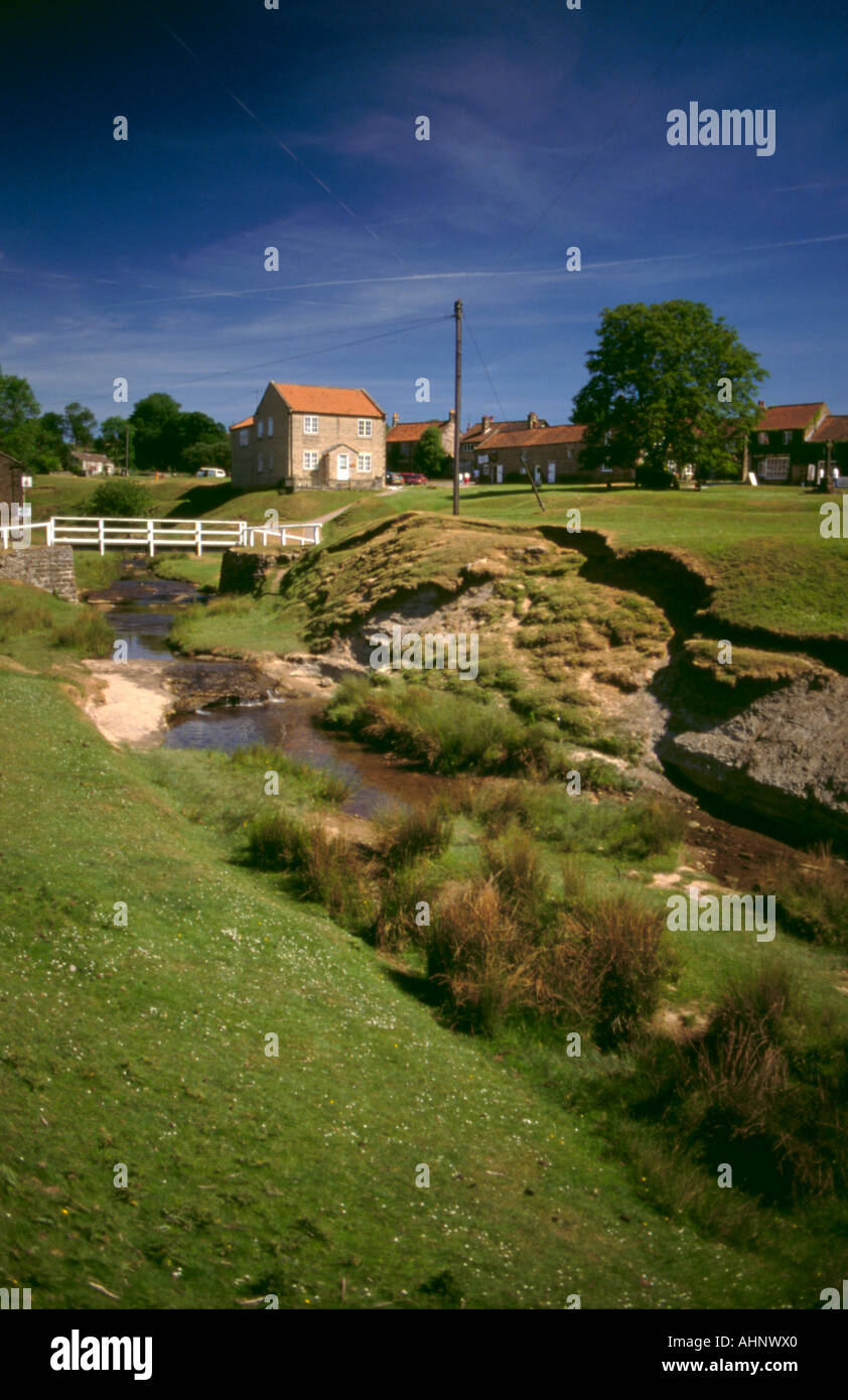 Classic landslip; bank of Hutton Beck, Hutton-le-Hole village, North ...