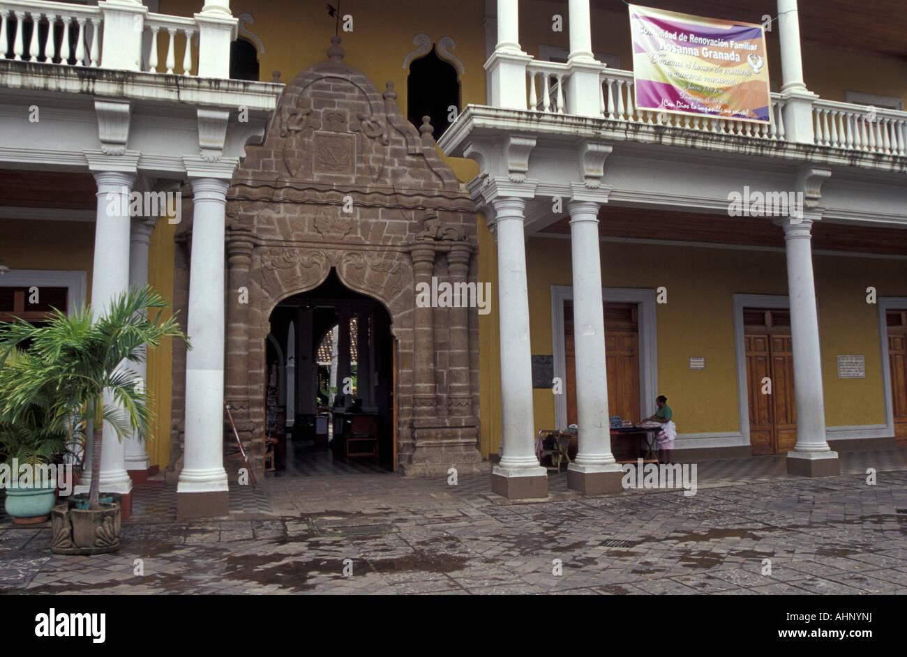 Casa de los Leones or Casa de los Tres mundos cultural center, Granada, Nicaragua Stock Photo