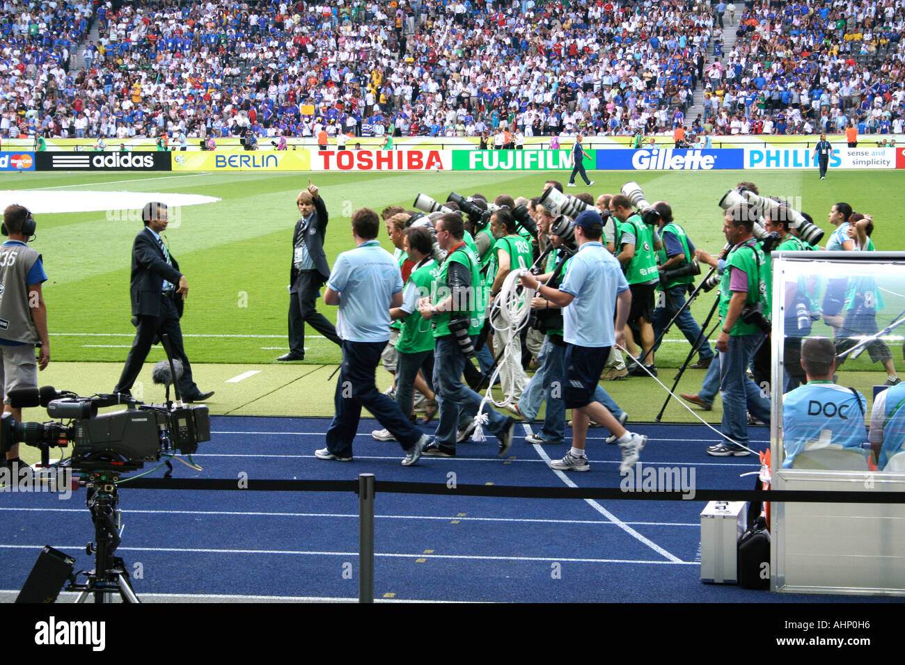 Photographers gather at World Cup Final 2006 Stock Photo