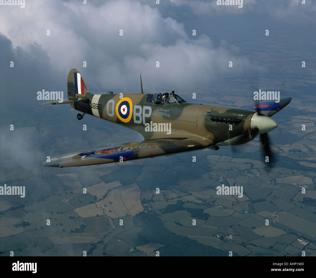 Supermarine Spitfire Mk VB in clouds Stock Photo