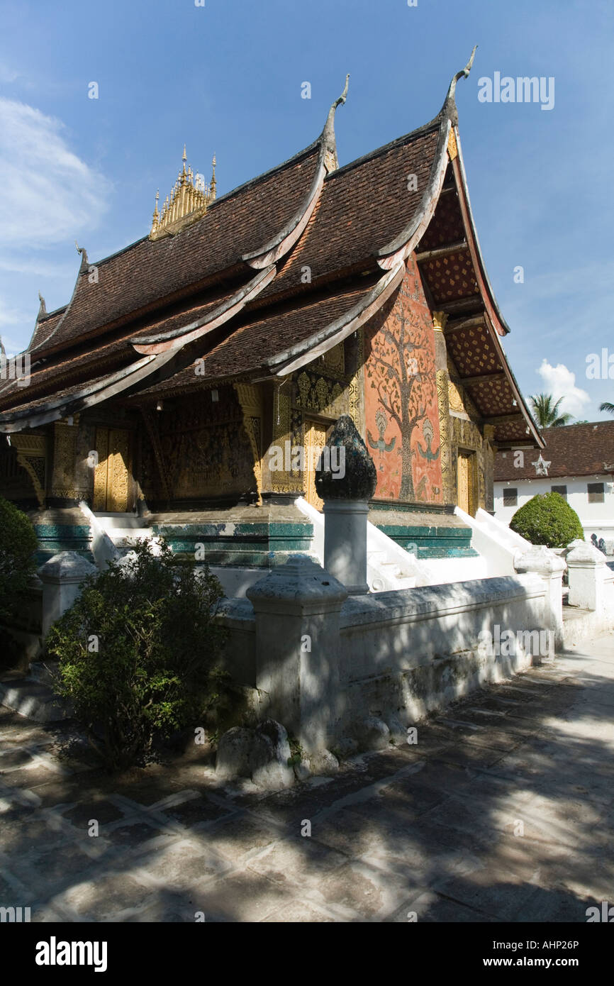 Xieng Tree Tree of Life in mosaic on the rear wall of Wat Xieng Thong Sim in Luang ...