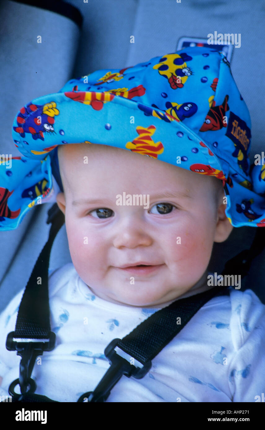 Small boy in a blue hat Stock Photo - Alamy