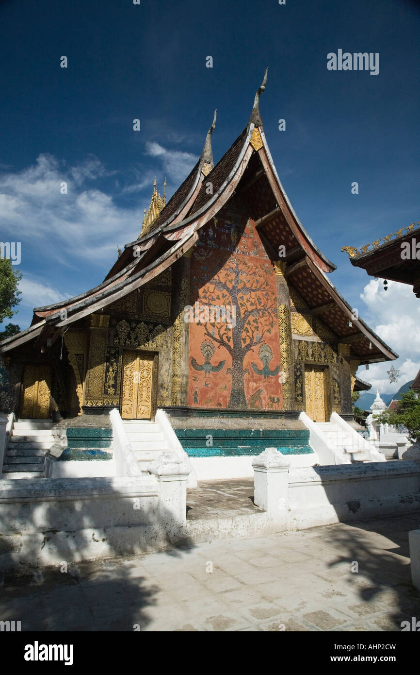 Xieng Tree Mosaic Tree of Life on the Sim wall of Wat Xieng Thong in Luang Prabang ...